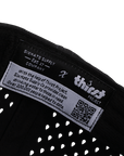 Stealth Black Low Pro Waterproof Hat (Lasered Mesh)