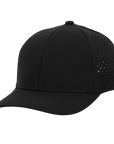 Stealth Black Low Pro Waterproof Hat (Lasered Mesh)