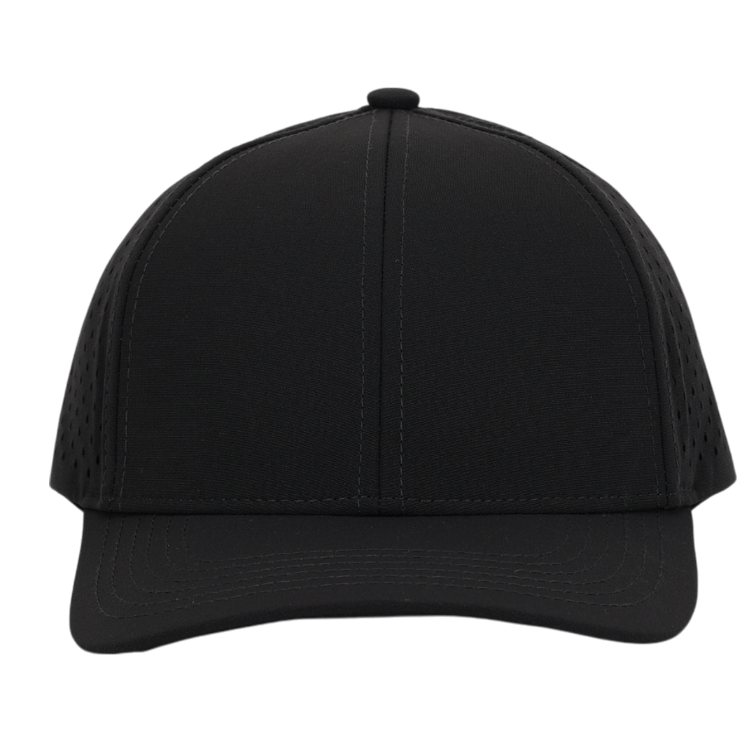 Stealth Black Low Pro Waterproof Hat (Lasered Mesh)