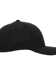Stealth Black Low Pro Waterproof Hat (Lasered Mesh)