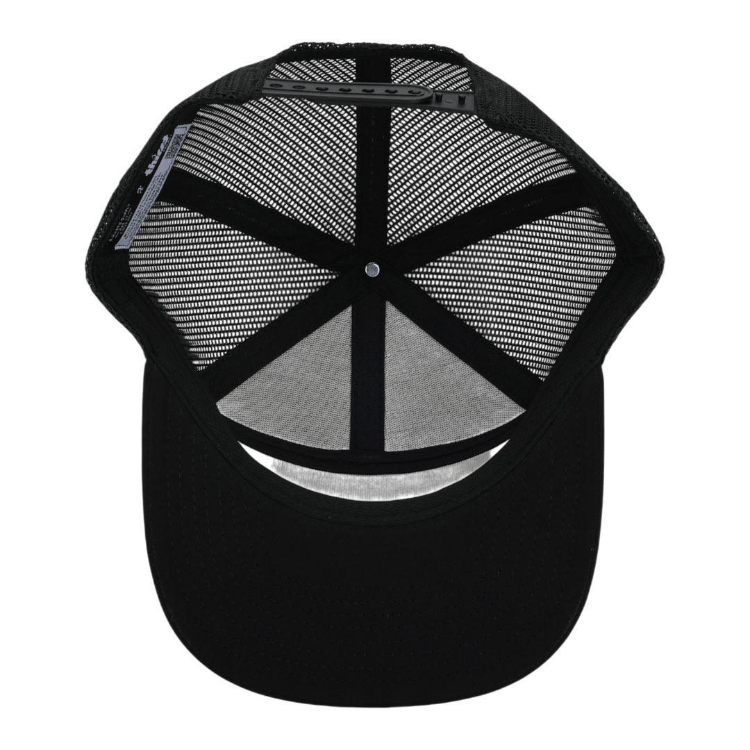 Stealth Black Mesh Tradesman Waterproof Hat
