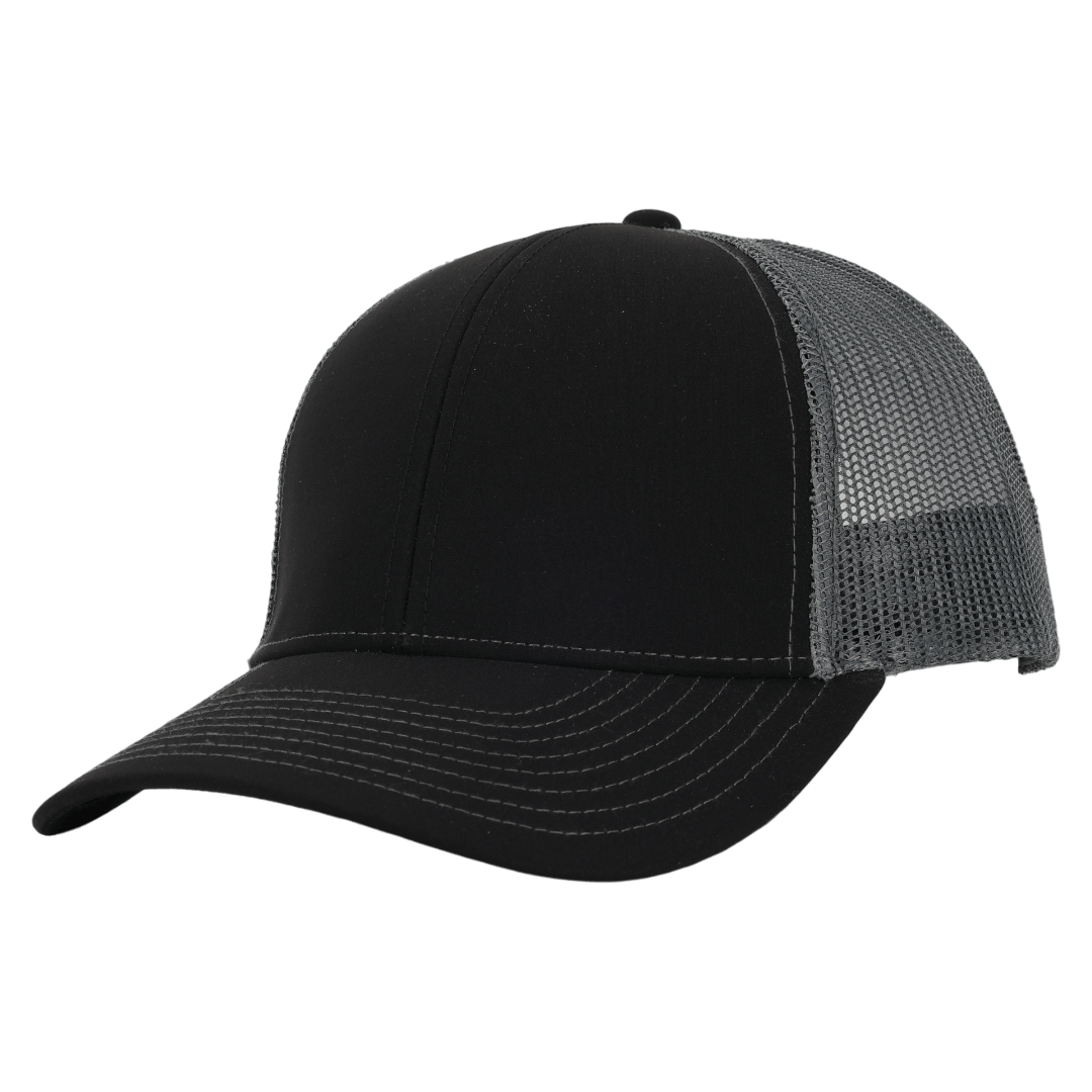 Stealth Black & Charcoal Mesh Low Pro Waterproof Hat