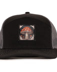 Black & Charcoal Mesh Mushroom Tradesman Waterproof Hat