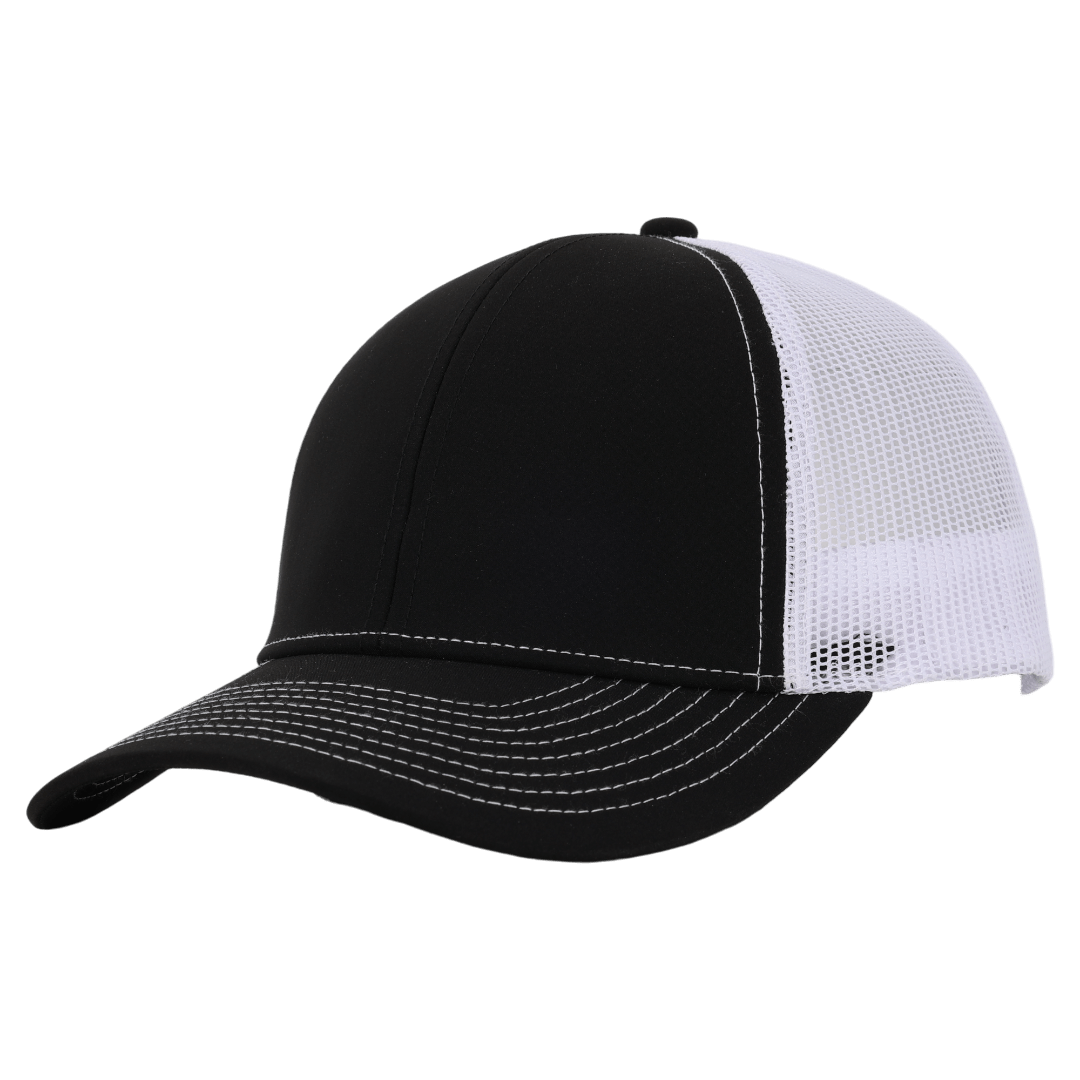 Stealth Black & White Mesh Low Pro Waterproof Hat