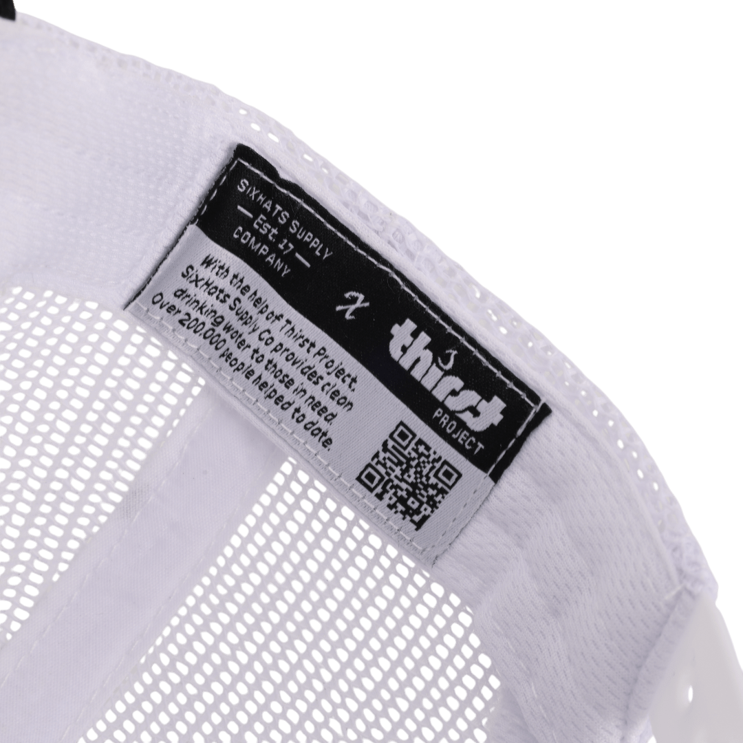 Stealth Black & White Mesh Low Pro Waterproof Hat