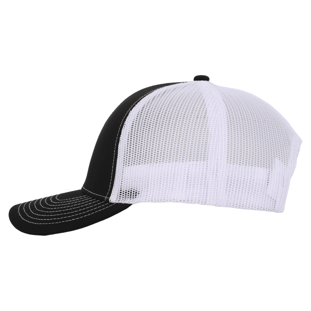 Stealth Black & White Mesh Low Pro Waterproof Hat
