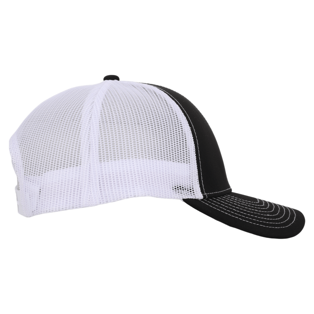 Stealth Black & White Mesh Low Pro Waterproof Hat
