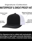 Stealth Black & White Mesh Signature Waterproof Hat