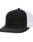Black and White plastic mesh 5 panel signature hat waterproof and sweat proof cap designed in Canada Six hats Supply