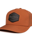 Burnt Orange Signature Hex charcoal rubber patch waterproof and sweat proof hat Six hat Supply designed in Canada