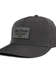 Charcoal signature cap Range charcoal rubber patch sew on in front waterproof and sweat proof hats custom made in Canada Six Hats Supply