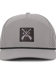 Grey_Arrow_Tradesman_front_view_waterproof_sweatproof_six_hats_supply_designed_in_Canada