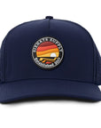 Navy Signature Horizon rubber patch sew on in front waterproof hats custom made in Canada Six Hats Supply