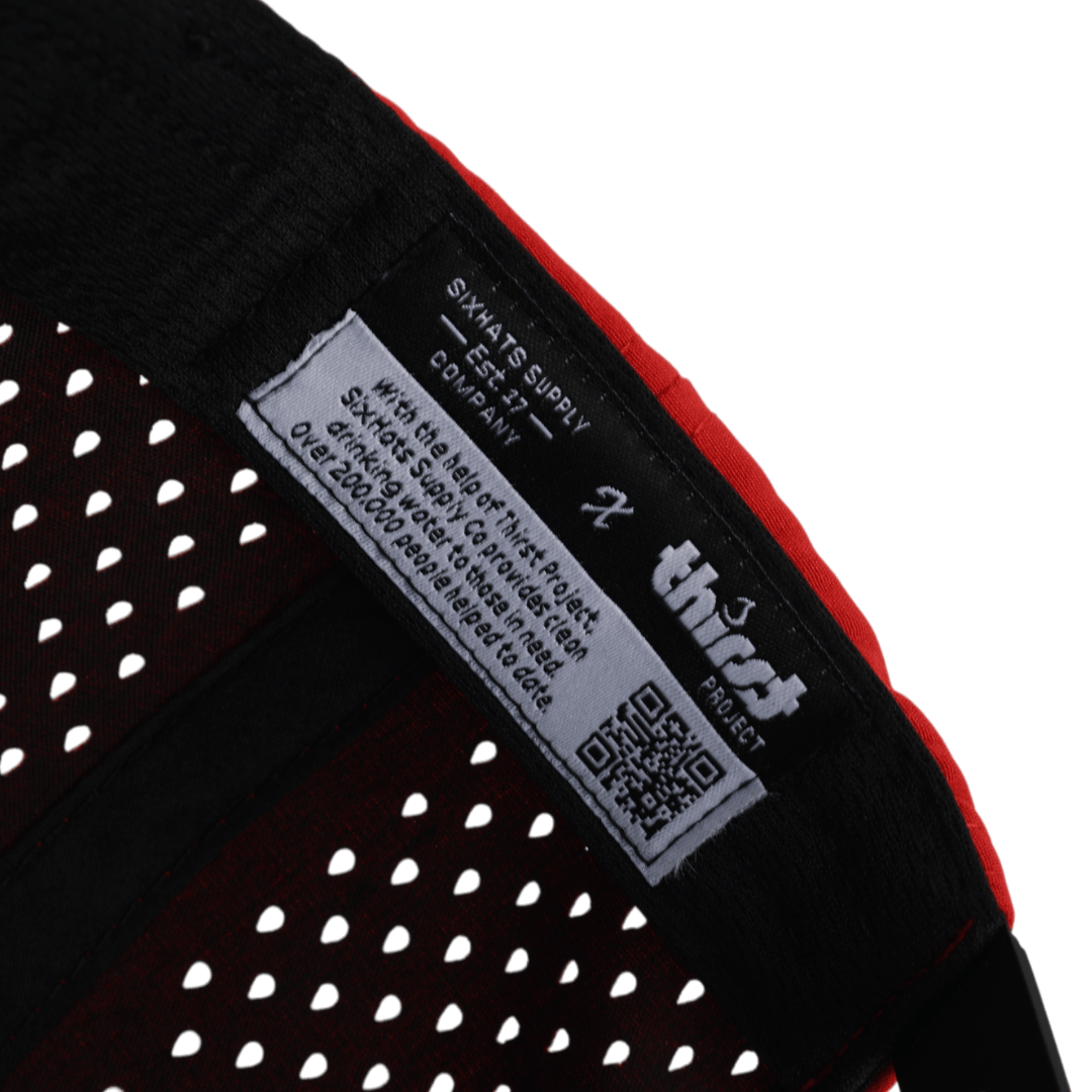 Stealth Red & Black Low Pro Waterproof Hat