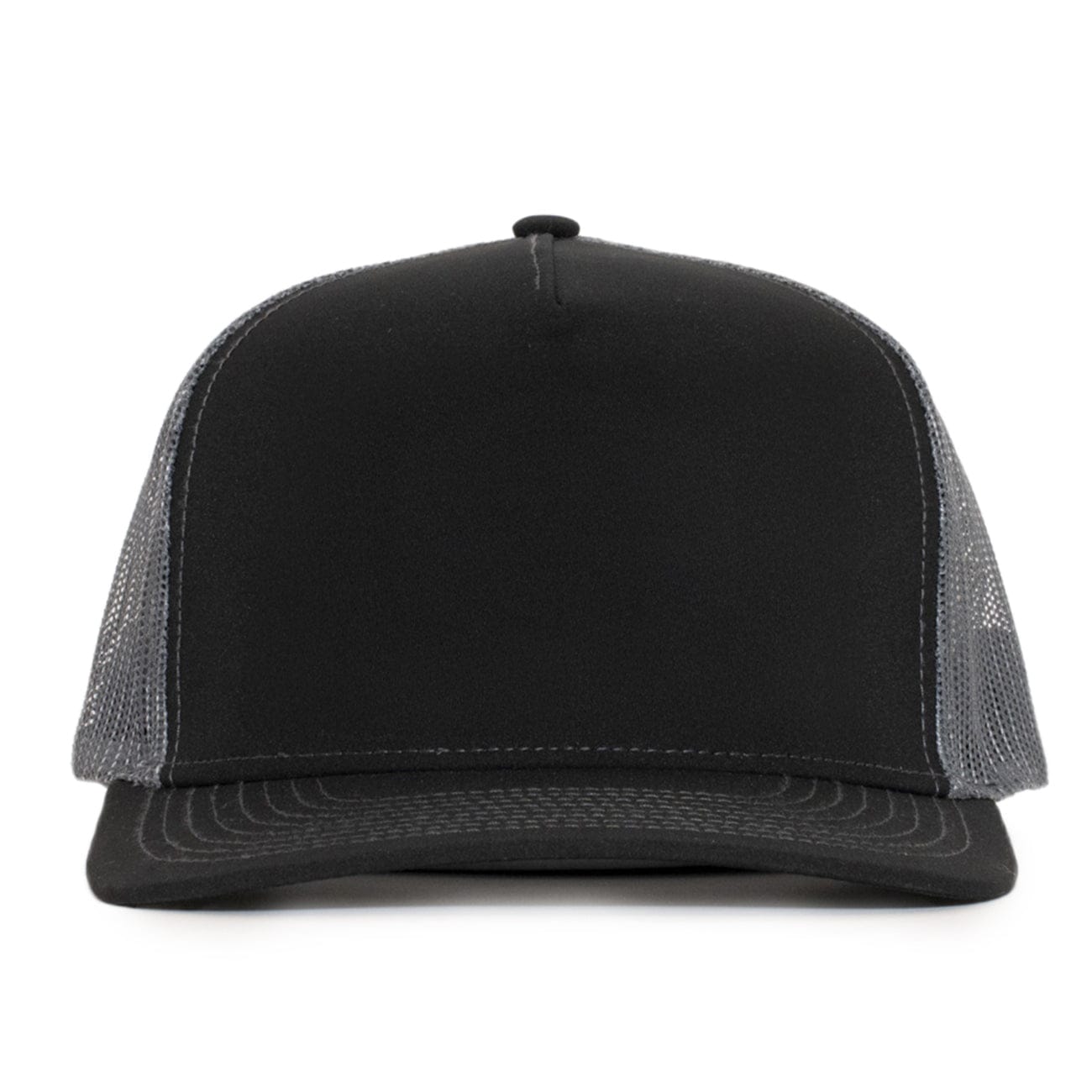 Black Charcoal plastic mesh signature 5 panel hat waterproof cap designed in Canada Six hats Supply