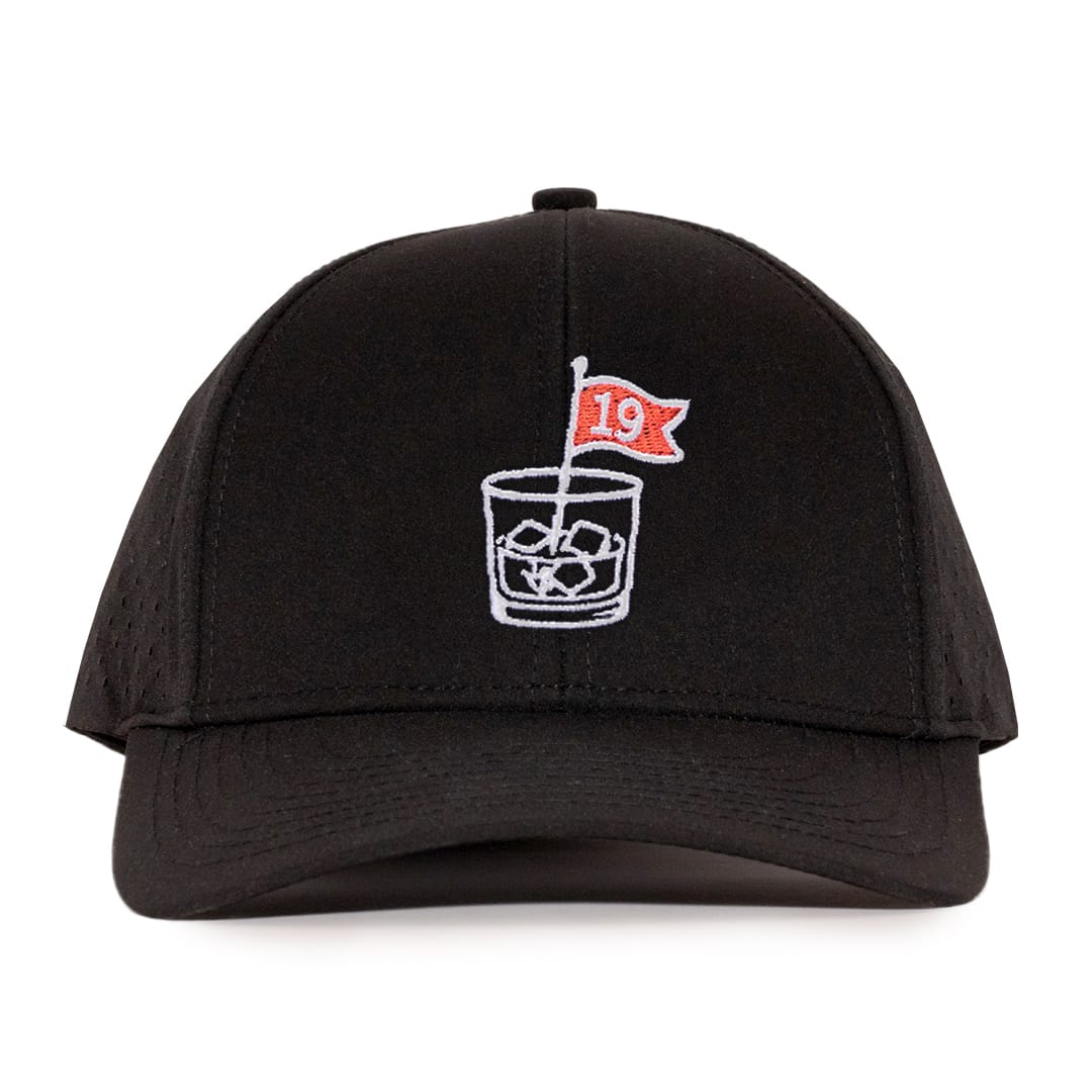 Black 19th Hole Low Pro Waterproof Hat