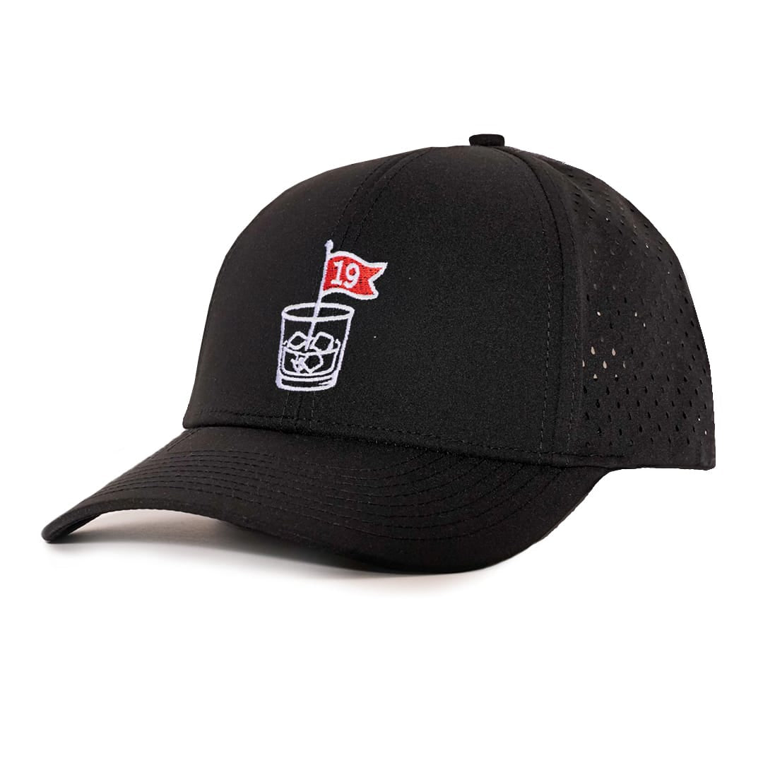 Black 19th Hole Low Pro Waterproof Hat