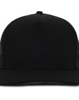 Black plastic mesh signature cap waterproof hat designed in Canada Six hats Supply