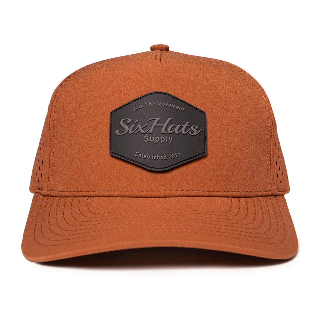 Burnt Orange Signature Hex charcoal rubber patch waterproof hat Six hat Supply designed in Canada