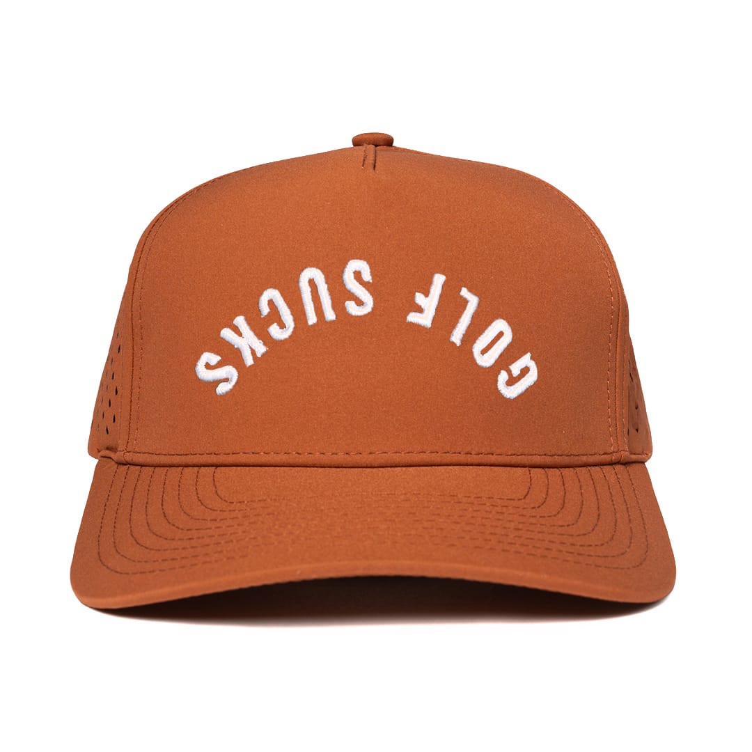 Burnt Orange Golf Sucks Signature Waterproof Hat