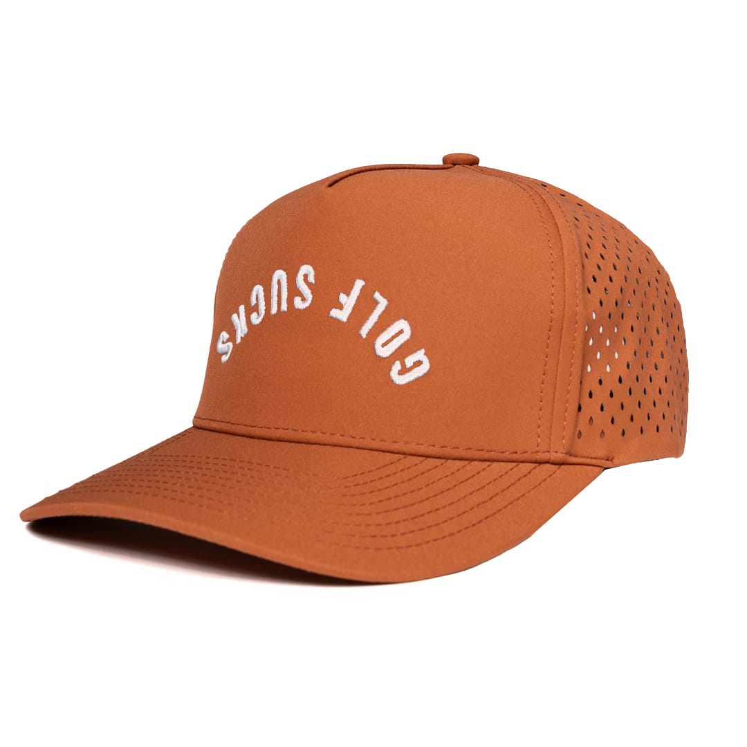Burnt Orange Golf Sucks Signature Waterproof Hat