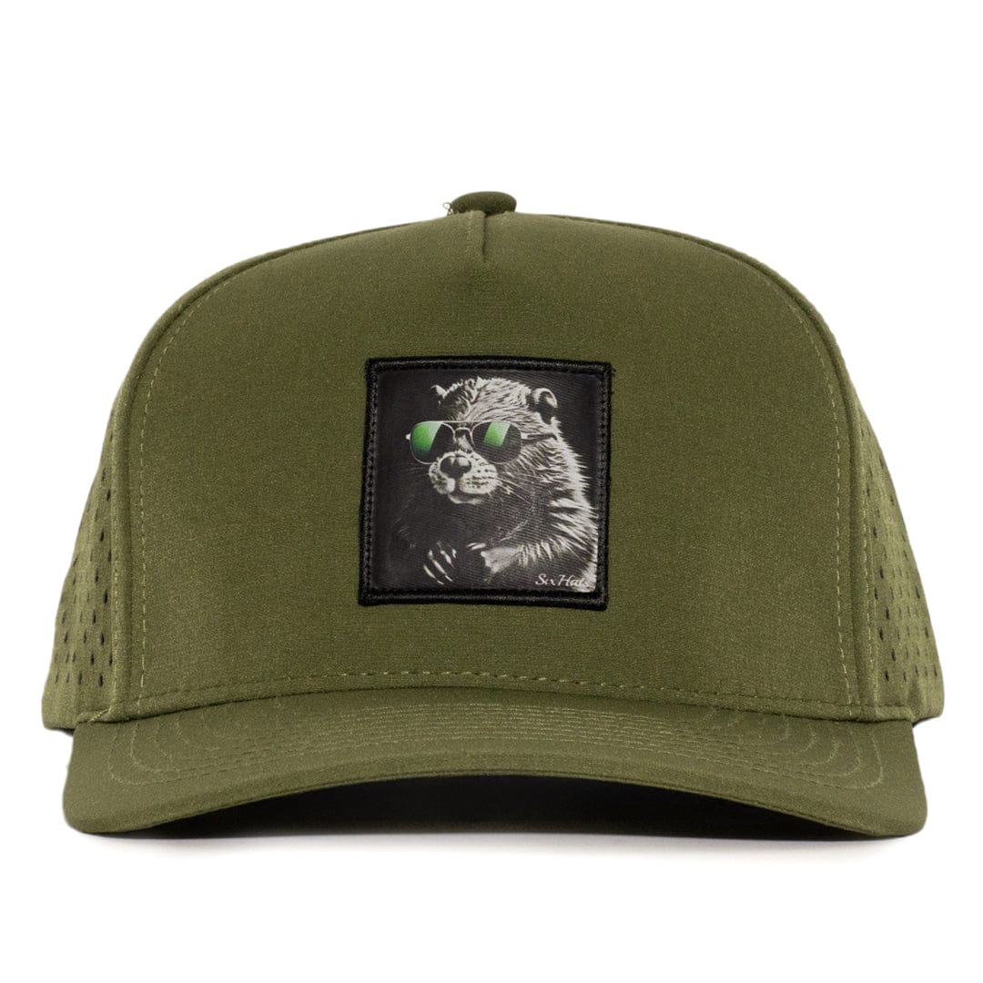 Forest_Green_Signature_Beaver_fabric patch waterproof and sweat proof hat designed in Canada Six hats Supply