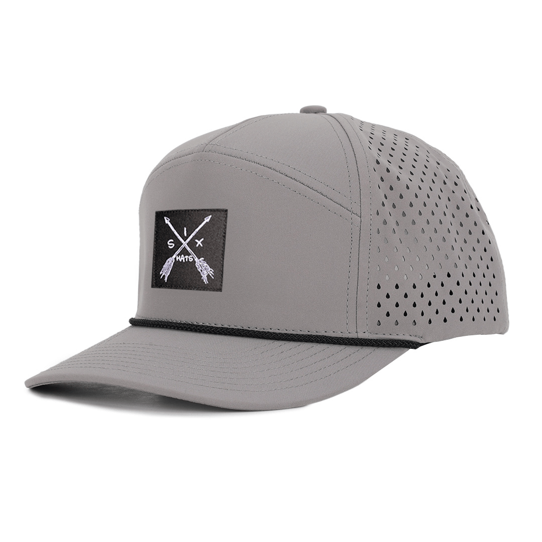 Grey_Arrow_Tradesman_front_side_view_waterproof_sweatproof_six_hats_supply_designed_in_Canada