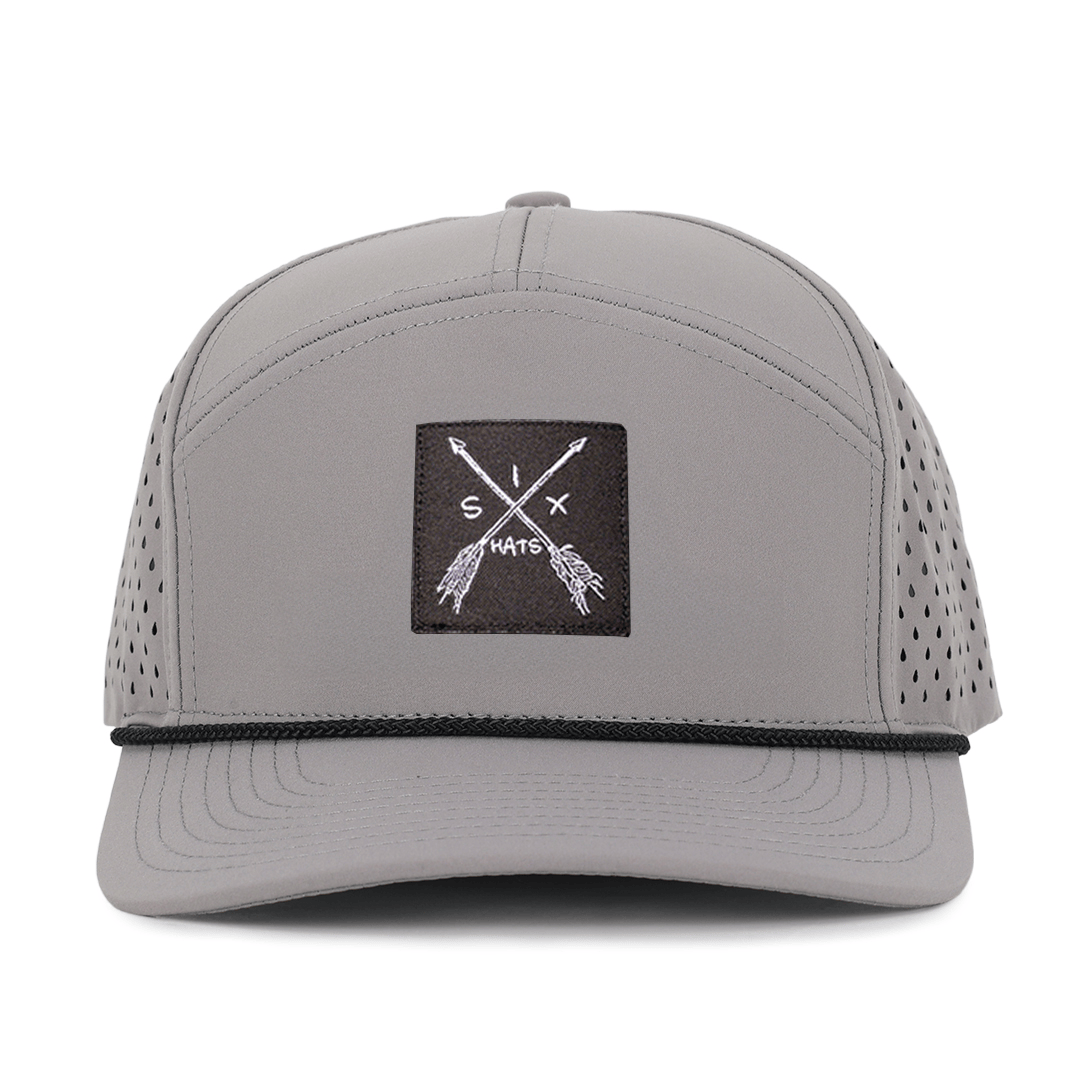 Grey_Arrow_Tradesman_front_view_waterproof_sweatproof_six_hats_supply_designed_in_Canada