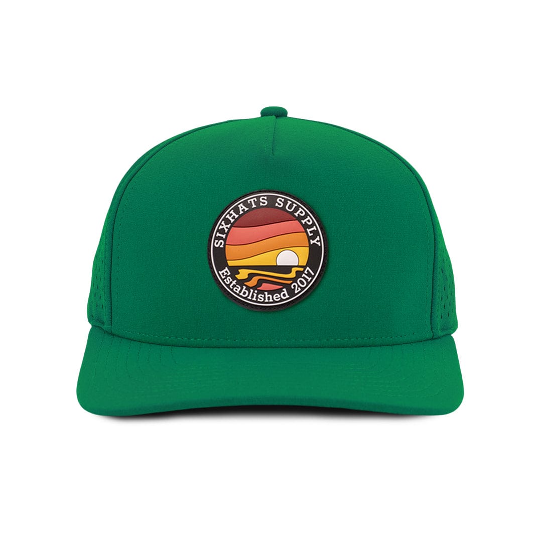 Kelly Green signature Horizon rubber patch waterproof and sweat proof front view designed in Canada SixHats supply
