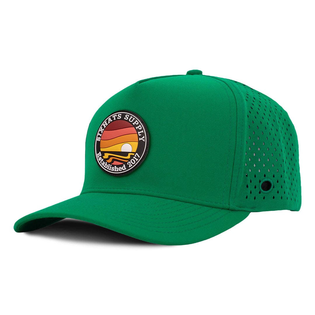 Kelly Green signature Horizon rubber patch waterproof and sweat proof frontside view designed in Canada SixHats supply