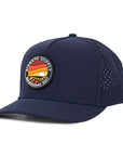 Navy Signature Horizon rubber patch sew on in front waterproof and sweat proof hats custom made in Canada Six Hats Supply