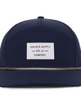 Navy tradesman blue baseball cap waterproof sweat proof with a white fabric 