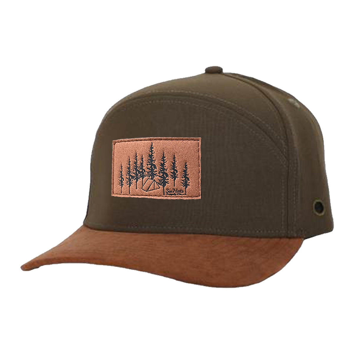 Olive Tradesman Hat | Waterproof Hat | Golf Tee Holder Hat 56CM (Small / Medium) / No