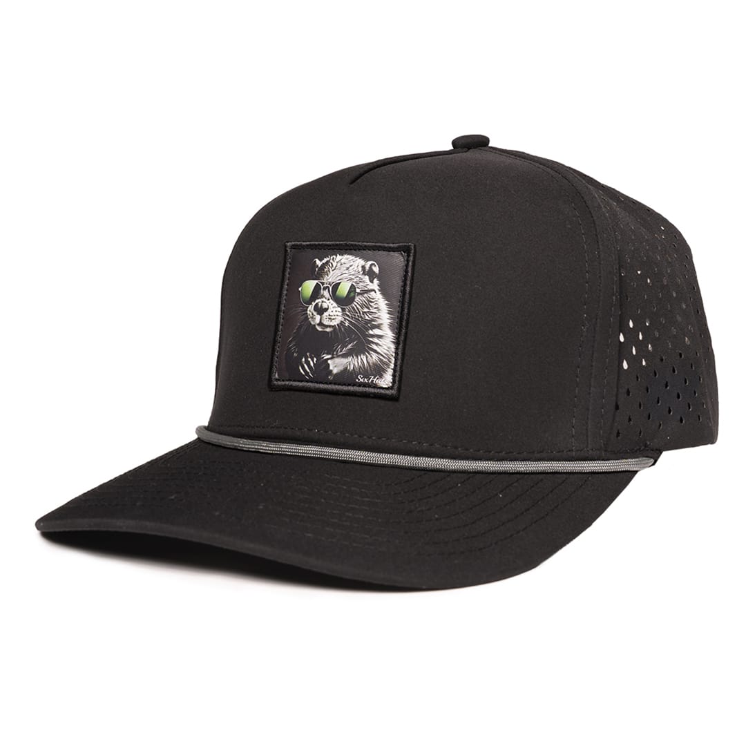 Signature_Black_beaver_full_colour_fabric_patch_waterproof_hat_Six_hats_Supply_