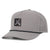 Gray signature baseball cap with arrow woven fabric patch waterproof and sweat proof hat Six Hats Supply