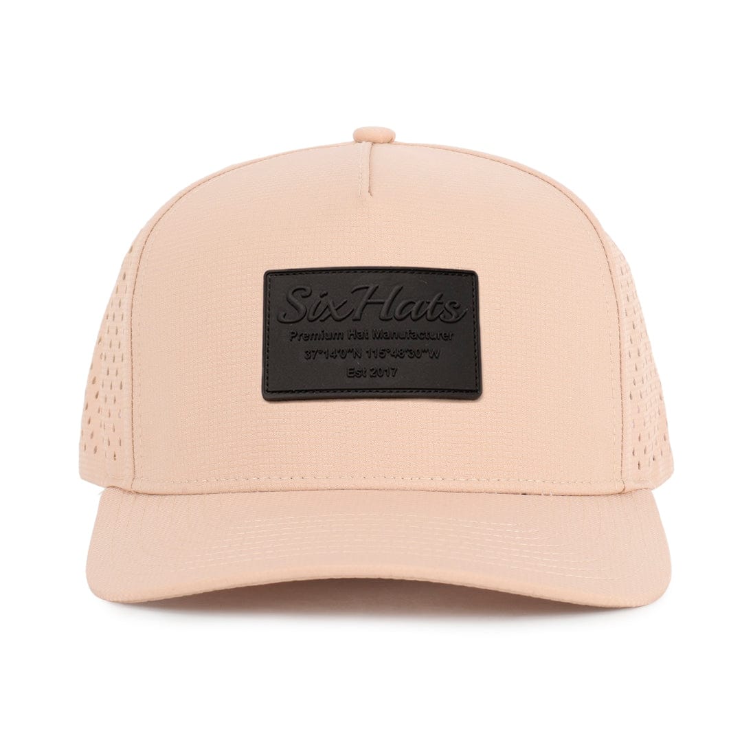 Khaki signature cap range black rubber patch sew on in front waterproof hats designed in Canada Six Hats Supply