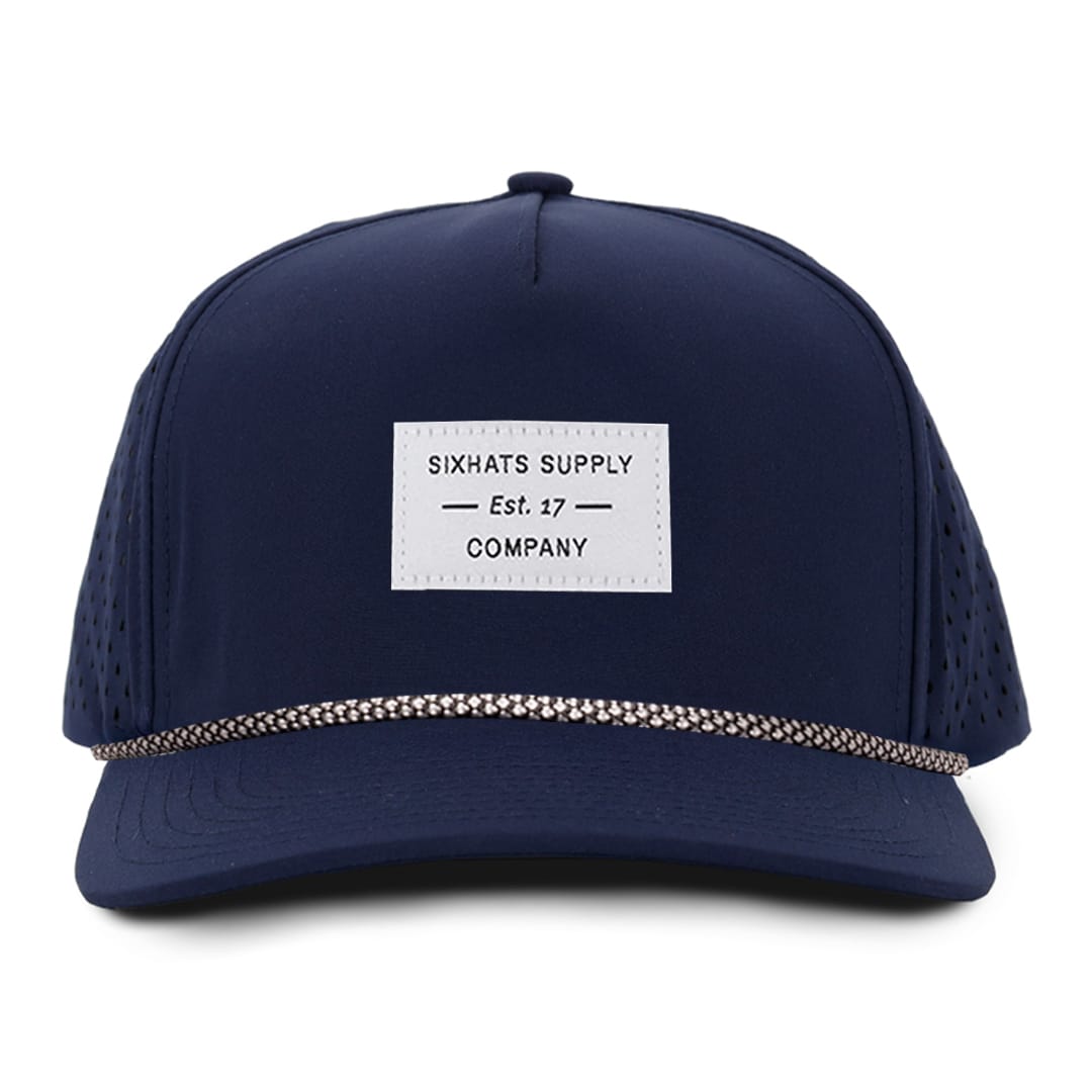 Navy signature blue baseball cap waterproof sweat proof with a white fabric 