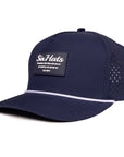 Navy Signature Range blue rubber patch waterproof and sweat proof caps custom made in Canada Six Hats Supply