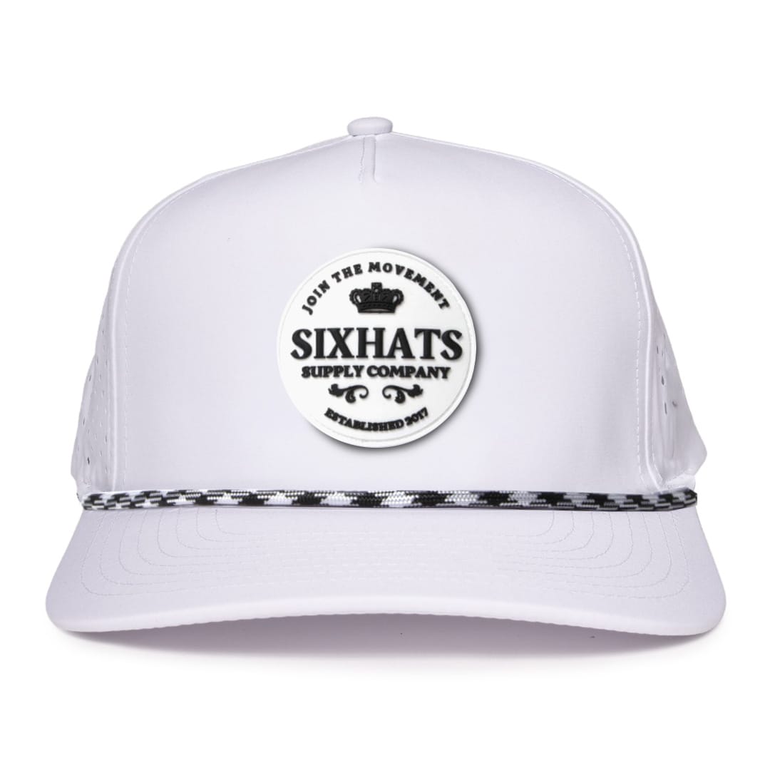 Signature White Crown rubber patch waterproof hat Six hats Supply Designed in Canada