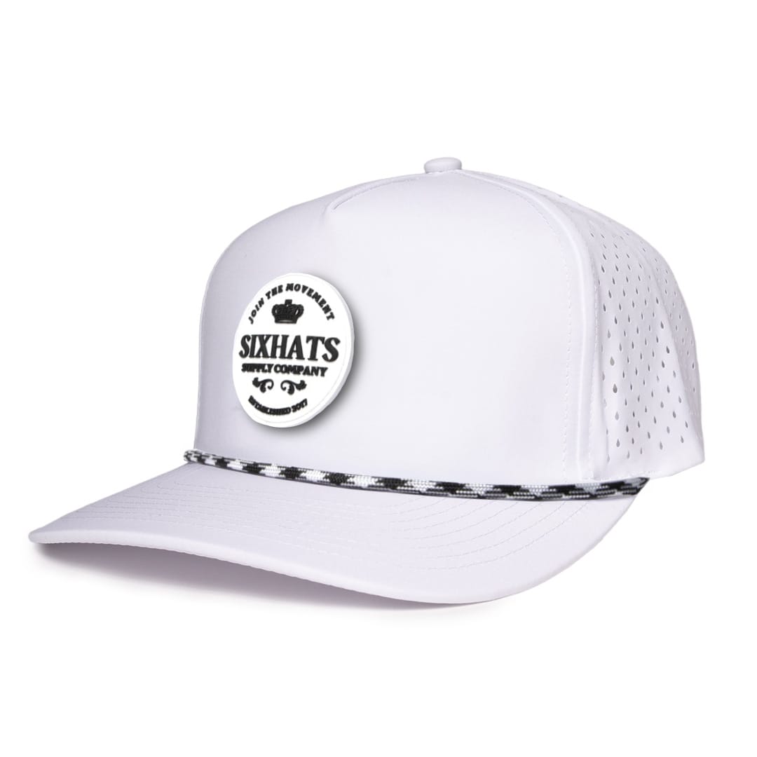 Signature White Crown rubber patch waterproof hat sweat proof Six hats Supply Designed in Canada