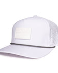 White Signature baseball hat waterproof sweat proof designed in Canada Sixhats Supply
