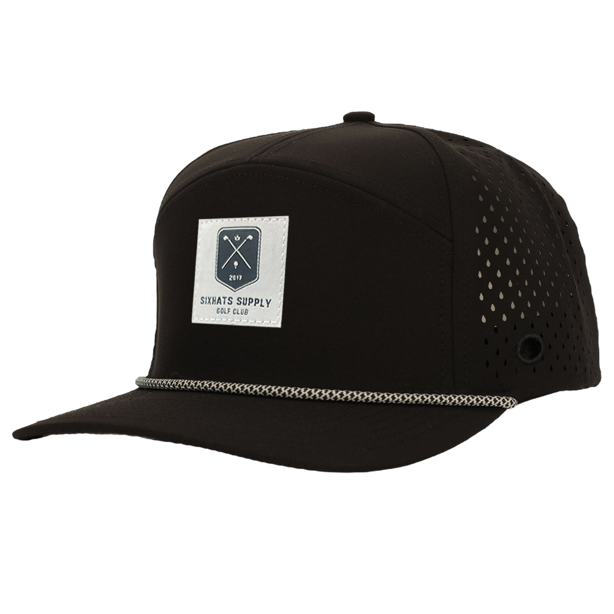 Black Tradesman Hat | Waterproof Hat | Golf Tee Holder Hat 56CM (Small / Medium)