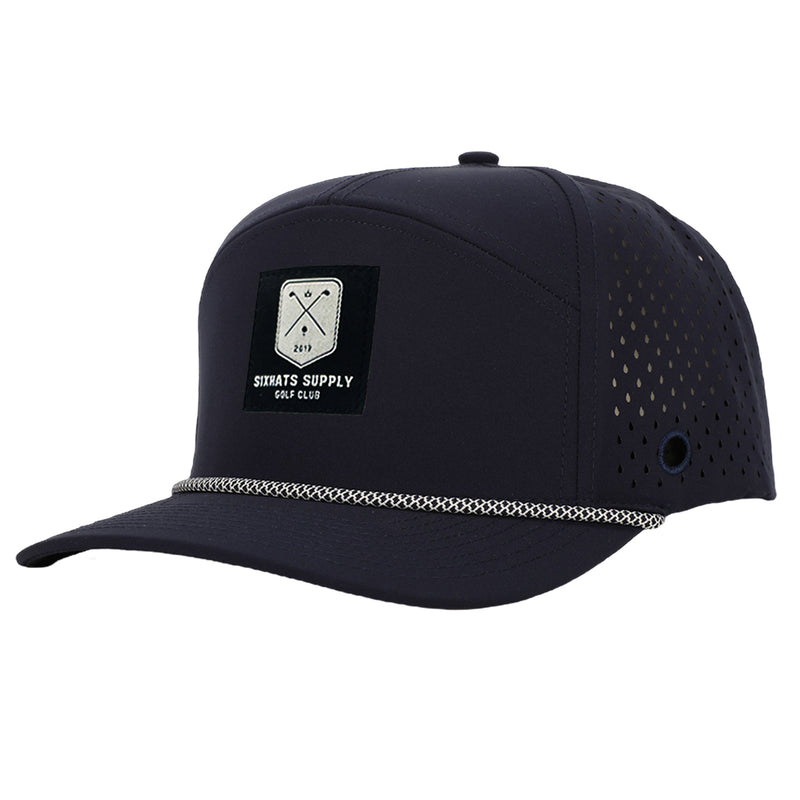 Navy Black Golf Patch Tradesman Tee Holder Hat W/ Magnetic Ball Marker