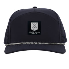Navy Black Golf Patch Tradesman Tee Holder Hat W/ Magnetic Ball Marker