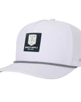 White W/ Black Golf Patch Signature Tee Holder Hat W/ Magnetic Ball Marker