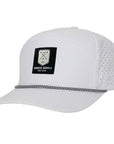 White W/ Black Golf Patch Tradesman Tee Holder Hat W/ Magnetic Ball Marker