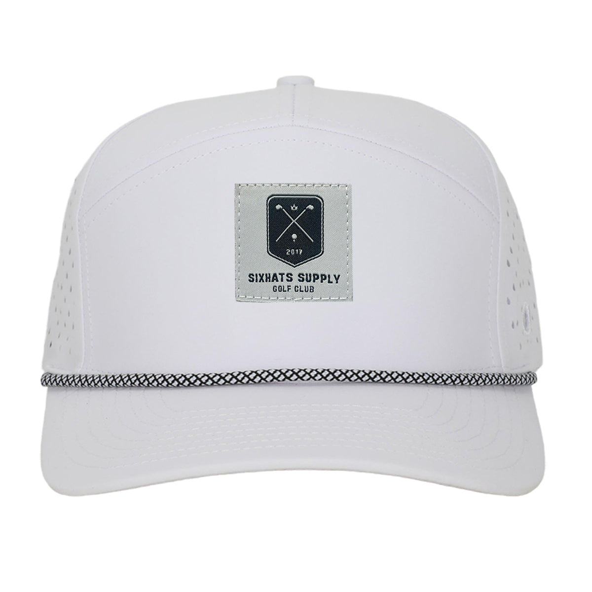 White Golf Patch Tradesman Tee Holder Hat W/ Magnetic Ball Marker