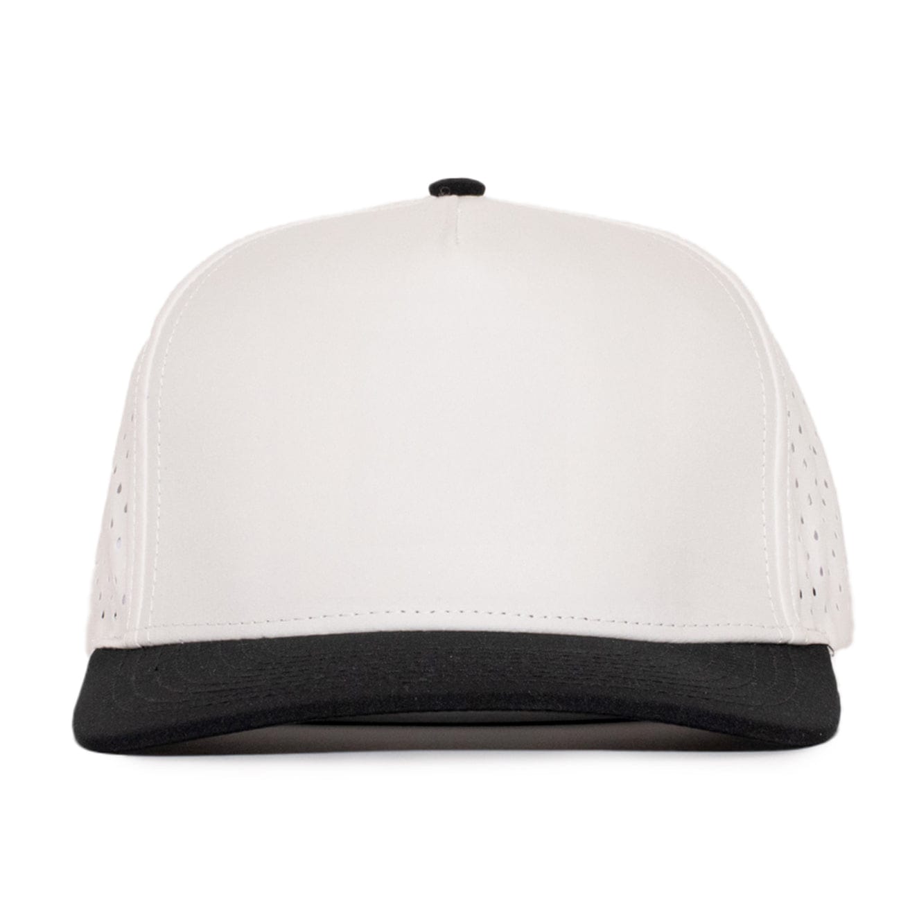 Tan signature with black brim 5 hat panel waterproof cap designed in Canada Six Hats Supply 