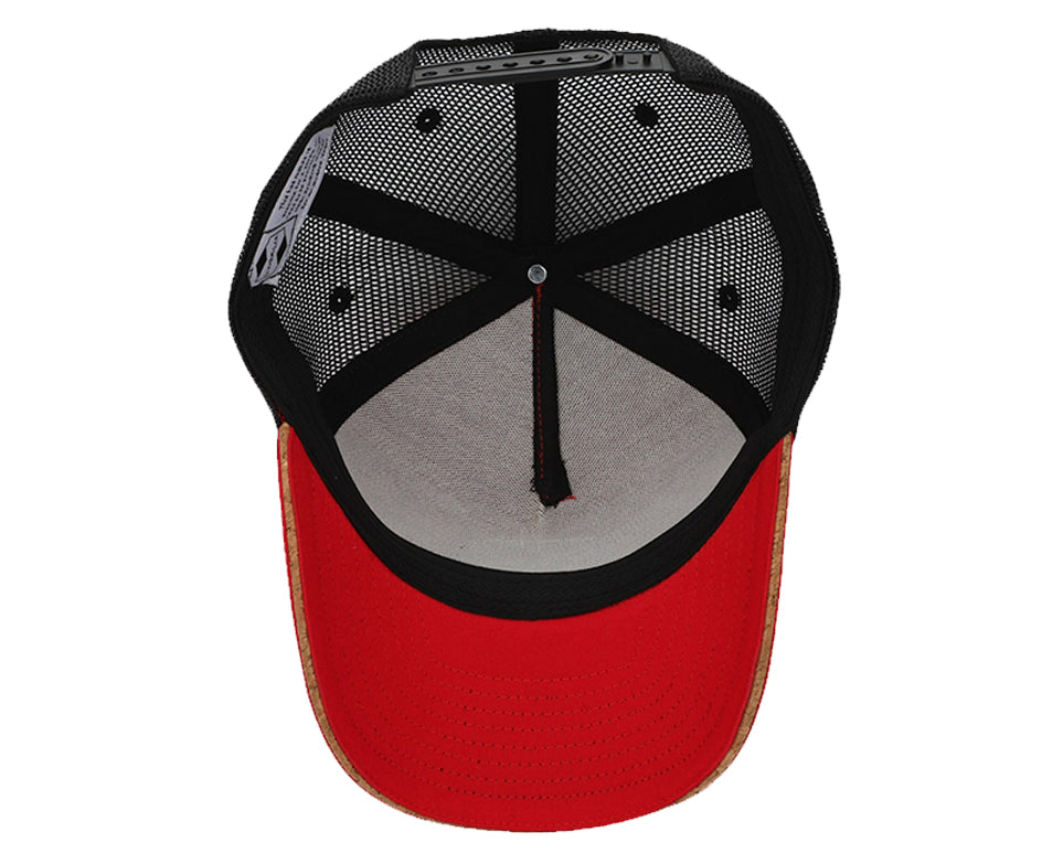Red & Black Mesh Arrow Snapback Hat - 56CM